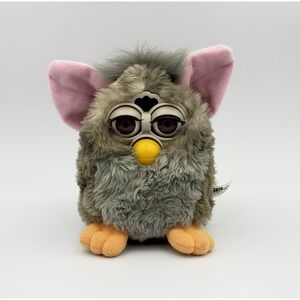 Vintage 1998 Furby Leopard Grey Pink Original Tiger Electronics 70-800 Tested